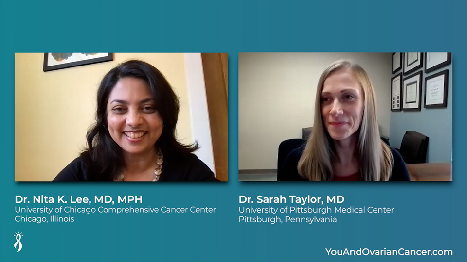 How is radiation therapy used to treat ovarian cancer?